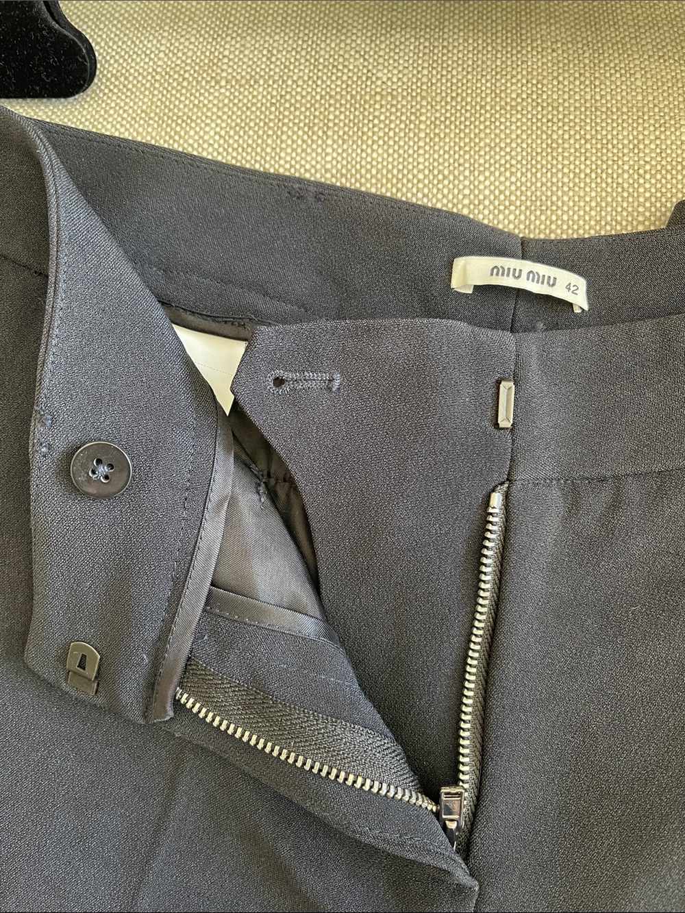 Miu Miu Black Tailored Straight-Leg Pants